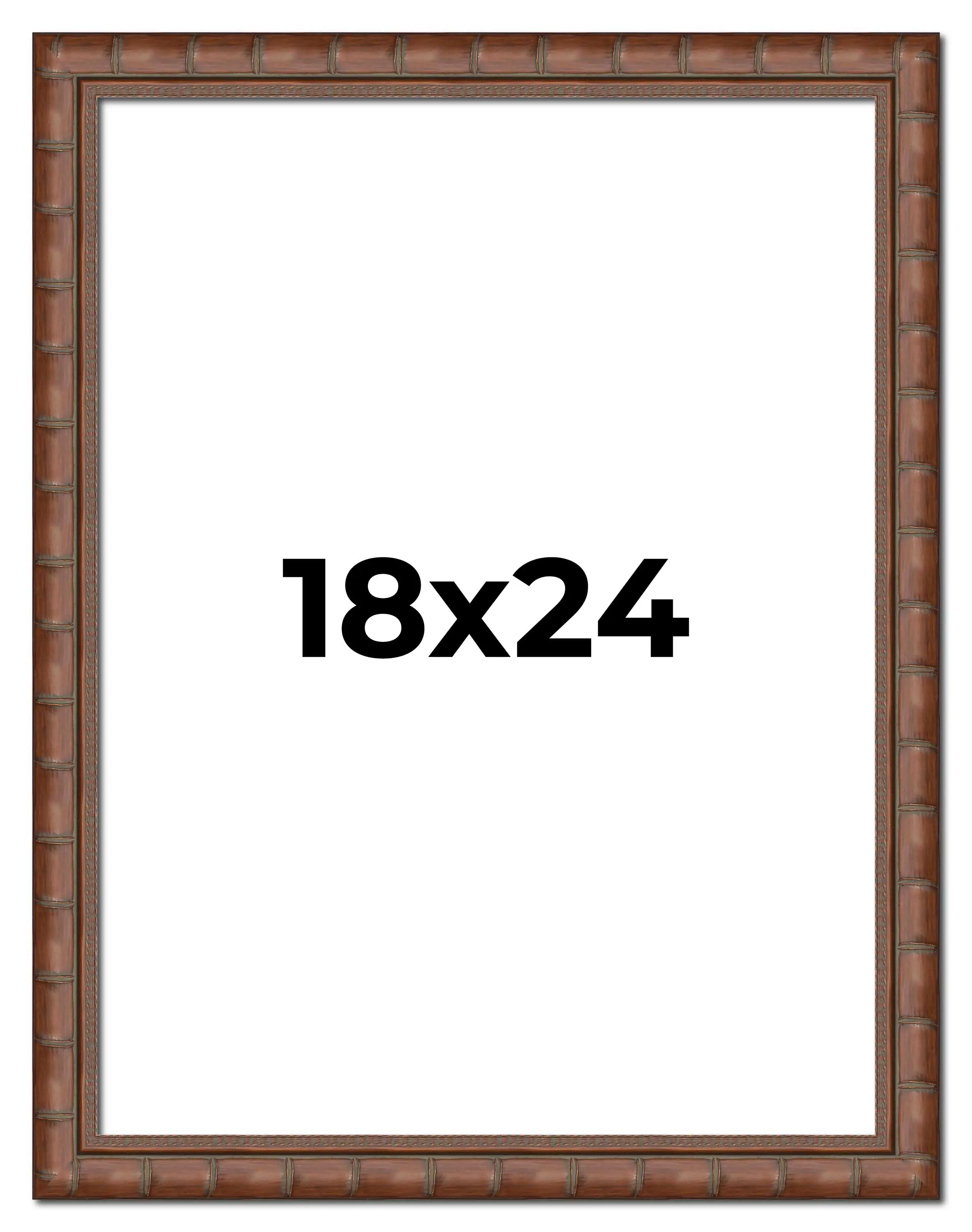 18x24 Brown Modern Bamboo Picture Frame - UV Acrylic, Foam Board Backing, Hanging Hardware