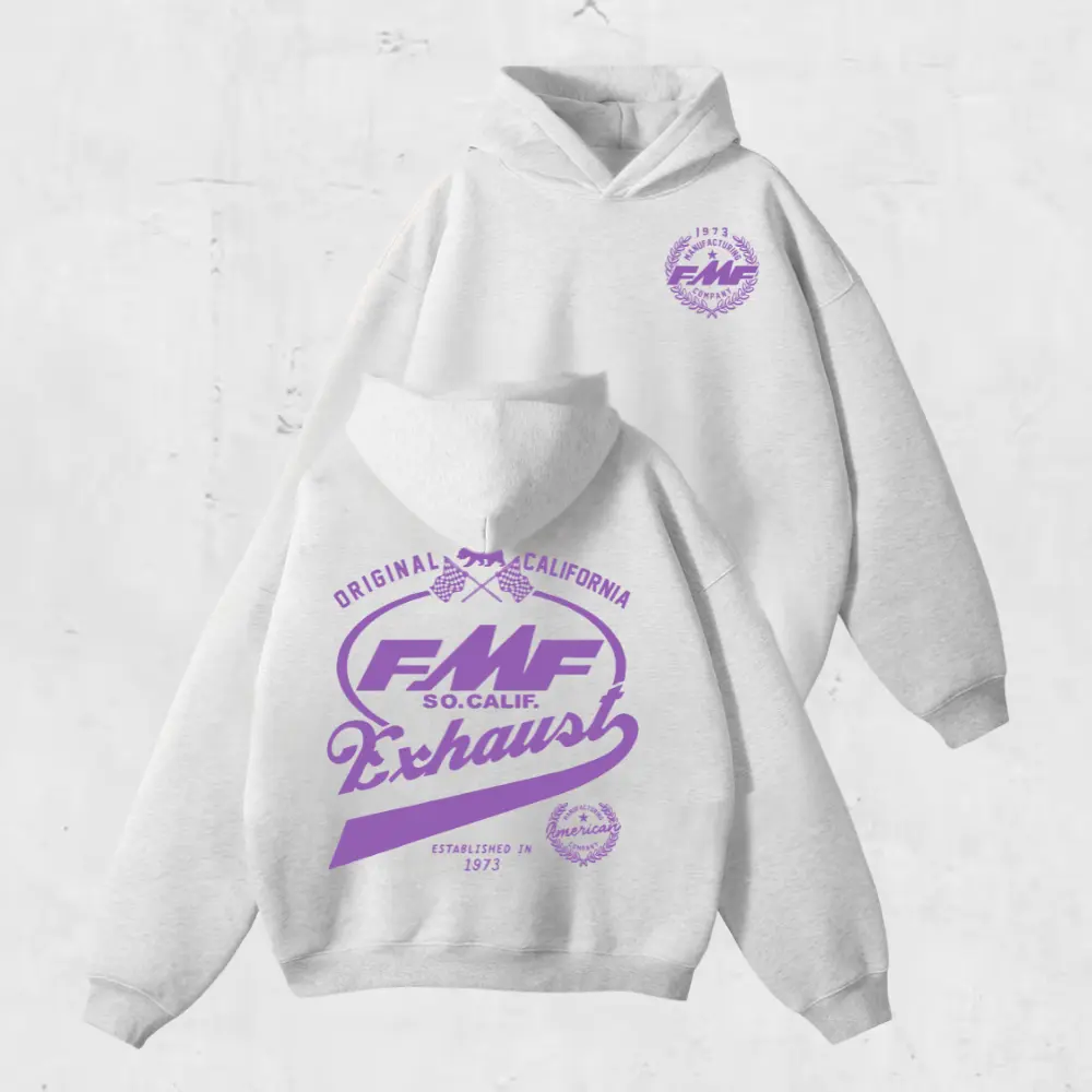 Vintage FMF Exhaust Hoodie, Retro Racing Graphic Hoodie, Motocross Inspired Pullover, Classic Off Road Style Sweatshirt, Casual Heavy Blend Hooded Sweatshirt Gift for Men Women