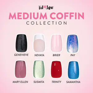 Red Aspen Medium Coffin Press On Nails Salon-Quality Reusable Damage-Free 2-Week Wear Nail Dashes