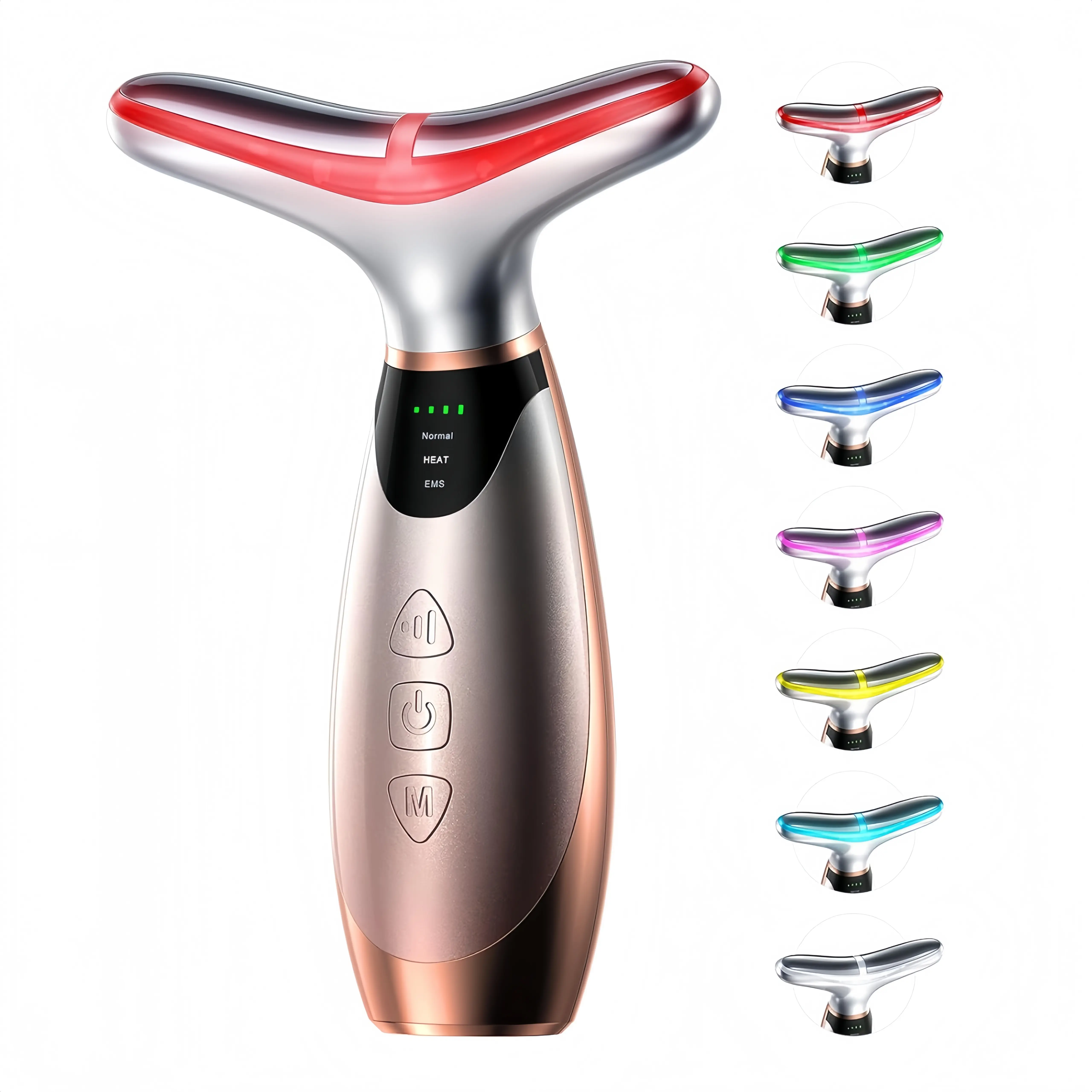 Pedete Microcurrent Face Lifting Device - Facial Beauty Instrument with 7 Adjustable Light Modes, Red Light Therapy, 113°F Heating, Vibration, USB Rechargeable (Spring Glow Up, for Face & Neck),facial tools, gift for girls,spa tools, Battery Microcurrent