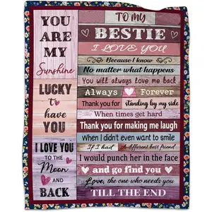 Best Friends Blanket Gifts for Women, Bestie Gifts for Women Work Bestie, BFF, Soul Sister on Birthday, to My Best Friend Throw Blanket