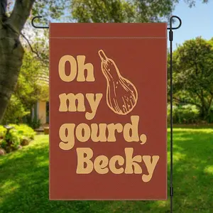 "Oh My Gourd Becky" Funny Fall Thanksgiving Pumpkin Season Double-Sided Garden Yard Flag - 12x18 Inch Durable Polyester Outdoor Decor for Yard, Garden, Patio, Holiday Decor Outdoor Decorations for Yard, Patio Decoration