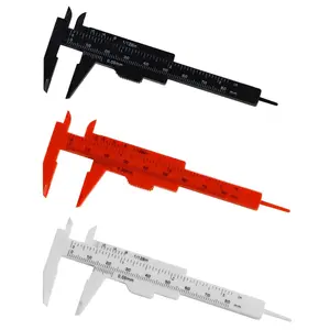 3Pcs Mini Portable Plastic Vernier Caliper, 80mm Double Scale Sliding Gauge Measuring Tool, 0-3 Inch with 0.05mm(1/128in) Accuracy for Inside Outside Step Depth Measurement