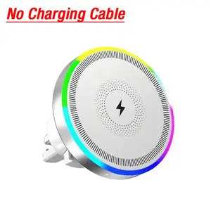 RGB Light Car Magnetic Phone Holder Air Vent Stand Wireless Charger for Magsafe Iphone 16 15 14 13 12 Pro Max Fast Charging Dock VIKEFON