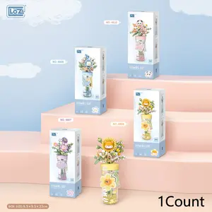 Plant Pot Model Assembly Toy, Realistic Flower Bouquet Decorations, Home Office Desk Ornament, Christmas Valentine's Day Gift