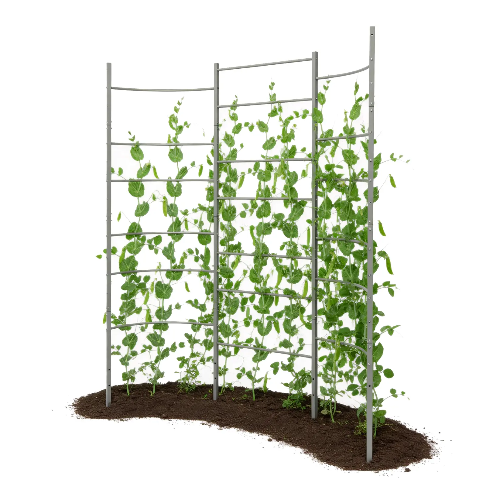 ANLEOLIFE Garden Panel Trellis, Heavy-Duty Metal with Crossbars, Bolt-Together Design with Clipping, 4×8 Setup Compatible, Bed-Mount/Ground Install, Better Airflow Vertical Support for Tomatoes, Raised Garden Beds Use, Quartz Gray