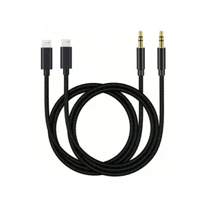 2 pieces 3.5mm headphone AUX audio cable braided adapter, compatible with 14 Pro Max/14 Pro/14 Plus/14/13/12/11/XS/XR/8/7/6, iPad series Audio Equipment