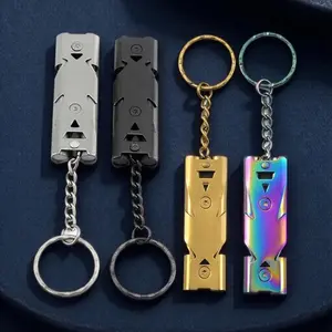 Outdoor Emergency Whistle Keychain, Multifunctional Whistle with Lanyard, Durable Whistle for Outdoor Camping Hiking