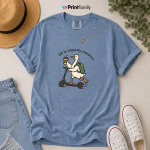 Comfort Colors Off to Regulate Emotions TShirt, Mental Health Teacher T-Shirt, SEL Counselor Gift, Funny Duck Tee - Printfamily