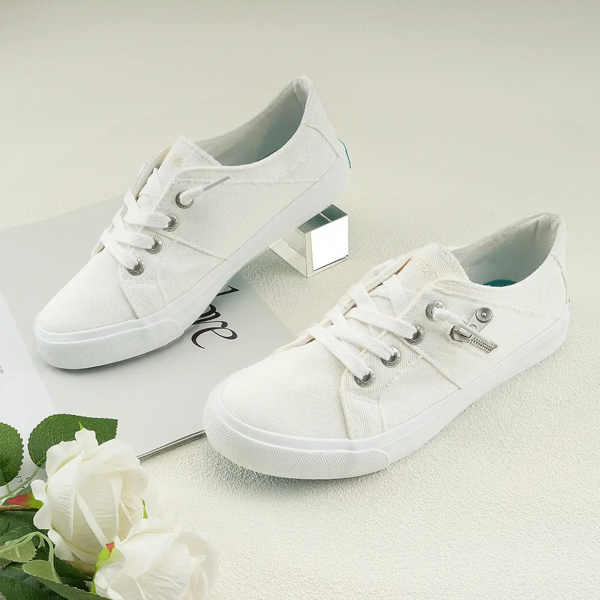 JENN ARDOR Women's Slip-On Sneakers with Elastic Tieless Design Comfortable Fit Girl Running Sports Shoes Trainers Red Casual summer shoes hua