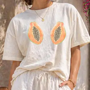 Comfort Color Papaya Fruit Shirt, Summer Graphic Tee, Tropical Cotton T-Shirt, Soft Vintage Style Tee, Casual Beach Outfit, Classic Fashion, Timeless Design for All, Full Color Range, Find Your Perfect Shade