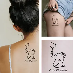 Cute Elephant Couple Tattoo Stickers, 6 Pcs Adorable Animal Design, Waterproof Temporary Tattoos, Perfect for Couples, Temporary Tattoos, Fun and Stylish Body Art, Body Fake Tattoos