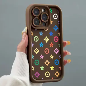 Playful Multicolored Monogram Print Soft TPU Full Coverage Anti Drop Phone Case Suitable for IPhone 17 16 15 14 13 12 11 X XS Pro Max Plus, Samsung Galaxy S25 S24 S23 S22 S21 Shockproof Phone Case