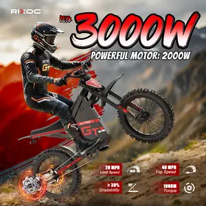 RIXOC GT19 Electric  Bike for Teens & Adults, 3000W Electric bike, 52V 31.2Ah Removable Battery, 40MPH Top Speed, Hydraulic Brakes, Blue