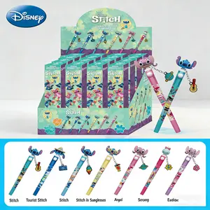 1PC Disney Officially Licensed Stitch Mystery Blind Box Spinning Top Pen Cute Rotating Pen Topper 7 Random Designs Smooth & Quick-Dry Writing Perfect Birthday Gift for Family Friends