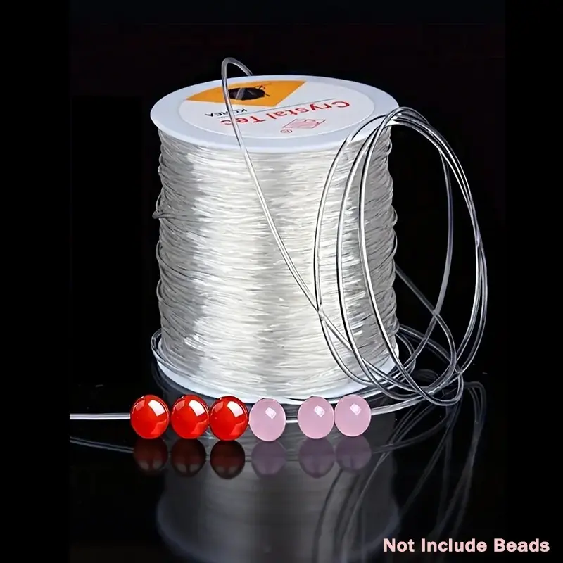 0.5mm/0.8mm Elastic Bracelet String Kit, 328ft (100m) Clear Crystal Stretch Cord for Jewelry Making, Transparent Beading Thread Set for DIY Crafting, Beading Accessories, Beading Supplies