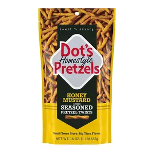 Dot's Homestyle Pretzels Honey Mustard Seasoned Pretzel Twist Snack, 16oz Grocery Sized Bag