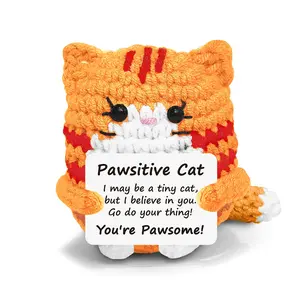 Handmade Crochet Kit Mini Cat Animal, Fun Handcrafted Gift for Women Men Friends Mothers Daughters Sons Teens Birthday Crochet Gifts