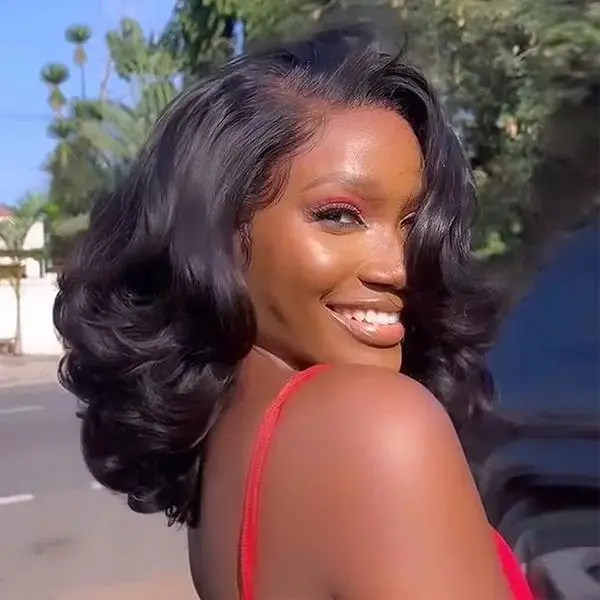 Mscoco Hair 6x5 Bouncy Loose Wave Bob Lace Front Hair Wig