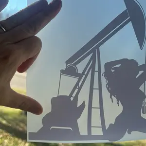 Pump jack oilfield support vinyl vehicle decal