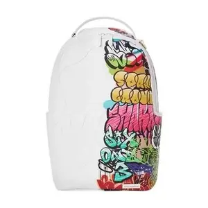 SPRAYGROUND  Graffiti - inspired White Backpack, Unisex Streetwear Urban Design, Perfect for School & Travel, Durable Daily Use Rucksack with Vibrant Colorful Art, Eye - Catching Daypack