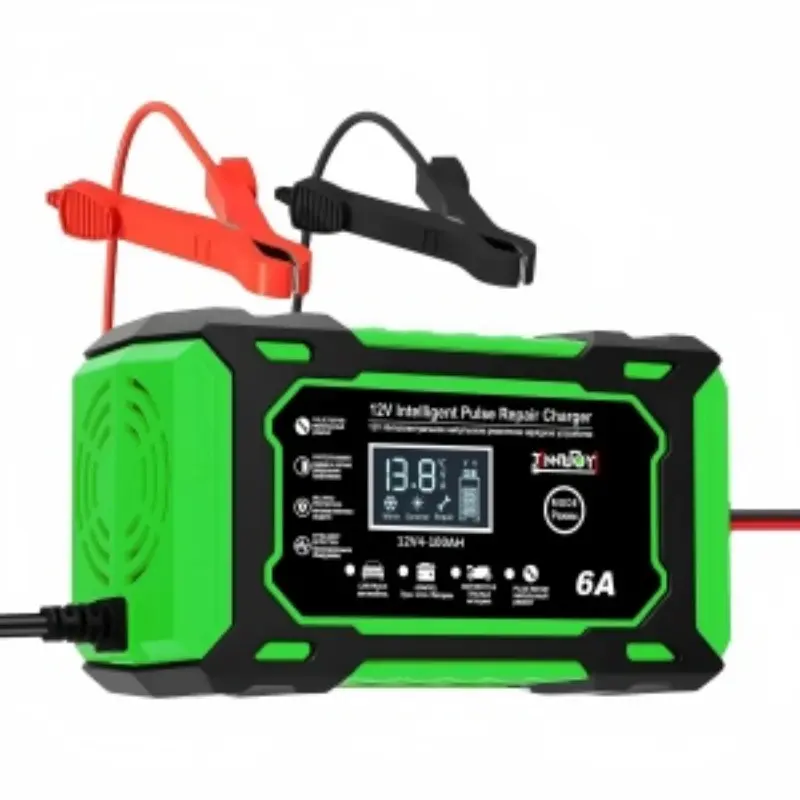 12V 6a Pulse Repair Charger for Cars, Motorcycles and Vehicle, LCD Battery Display, Magnetic Material, Auto Switch Mode, Overcharge Protection, Durability