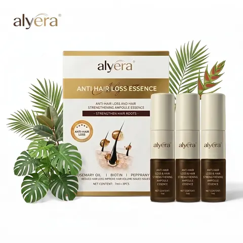 Alyera Anti Hair Loss Essence, Rosemary Oil & Pumpkin Seed Oil Scalp Serum with Biotin, Peptides & Caffeine, Precision Rollerball Applicator for Thicker, Fuller & Stronger Hair Density, Advanced Root & Scalp Treatment for Thinning Hair Care, Men and Women