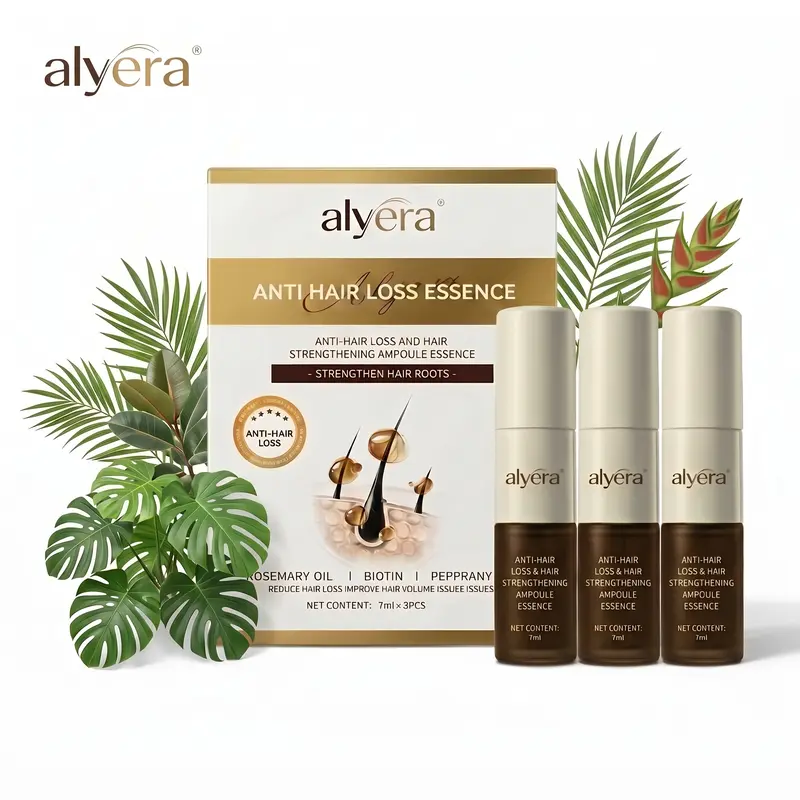 Alyera Anti Hair Loss Essence, Rosemary Oil & Pumpkin Seed Oil Scalp Serum with Biotin, Peptides & Caffeine, Precision Rollerball Applicator for Thicker, Fuller & Stronger Hair Density, Advanced Root & Scalp Treatment for Thinning Hair Care, Men and Women
