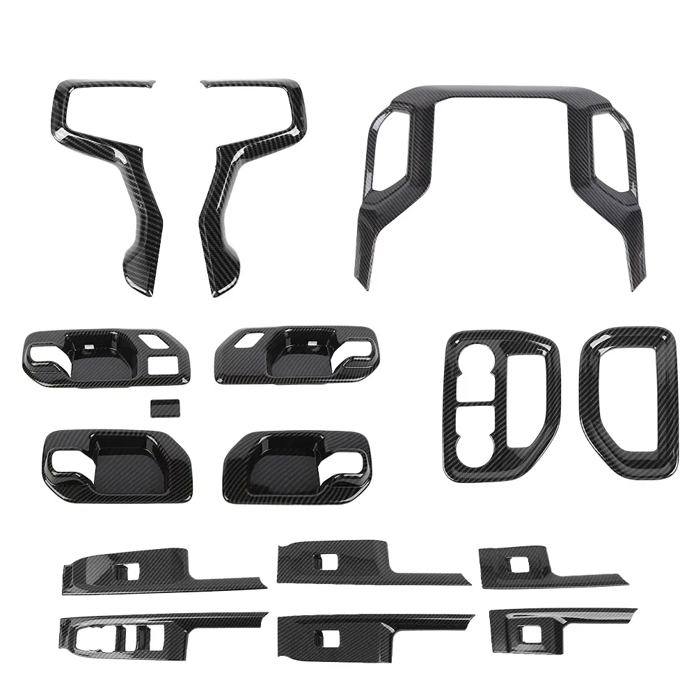 16-Piece Carbon Fiber Car Interior Cover Trim Kit - Car Interior Accessory, Scratch-Proof, UV-Resistant, Self-Adhesive Center Console Decor for 2019-2022 Chevy Silverado with Easy DIY Installation (Father's Day Gift)