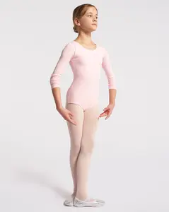 Girls Long Sleeve Cotton Ballet Leotard