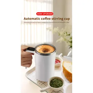 13 oz Reusable Automatic Magnetic Self-Stirring Tumbler - Stainless Steel, Leakproof, Washable, Rechargeable, Portable Drink Cup for Office, Gym, Reuse