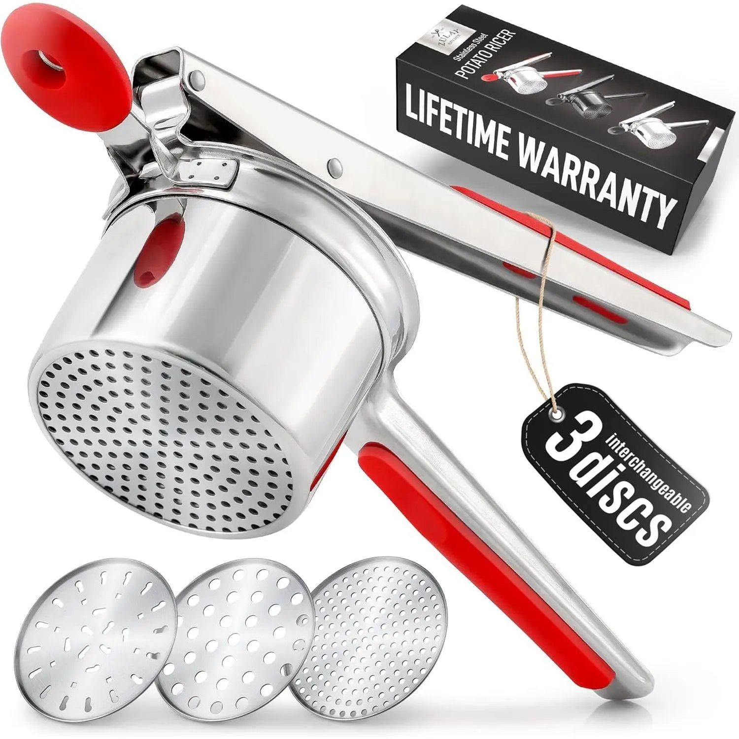 Silver with Red Handle