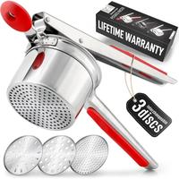 Silver with Red Handle