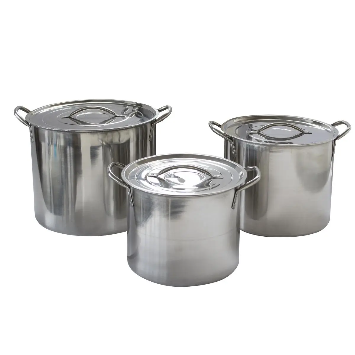 AmeriHome STP3 6-Piece Stainless Steel Stock Pot Set - Dual-Handled, Heat-Resistant, Resistant Induction Cookware, Deep Saucepan Pots, Silver Steel Kitchenware, Dual-Handled Pots