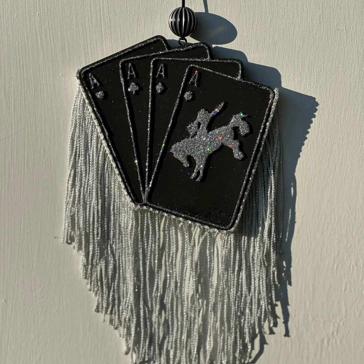 Silver Fringe playing cards scented car freshie