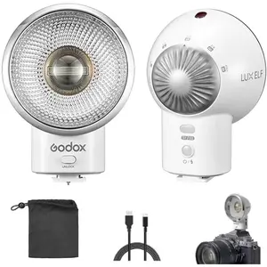 Godox Lux Elf Retro Camera Flash Lightweight and Compact for Canon Sony Nikon Fuji Olympus Camera Flash Five Power Levels, Customized Brightness Built-in 7.4V 350mAh Lithium Battery Type-c Port