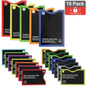 14 Credit Card Holder & 5 Passport Protector Identity  RFID Blocking Sleeve Theft Protection passport holders & covers