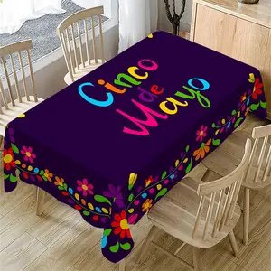 Mexican Themed Tablecloth, Rectangular Tablecloth, Table Decoration Supplies for Home Kitchen Dining Room Party Wedding