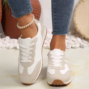 Women's Fashion Contrast Color Sneakers Lightweight Retro Design Athletic Trainers Springfresh