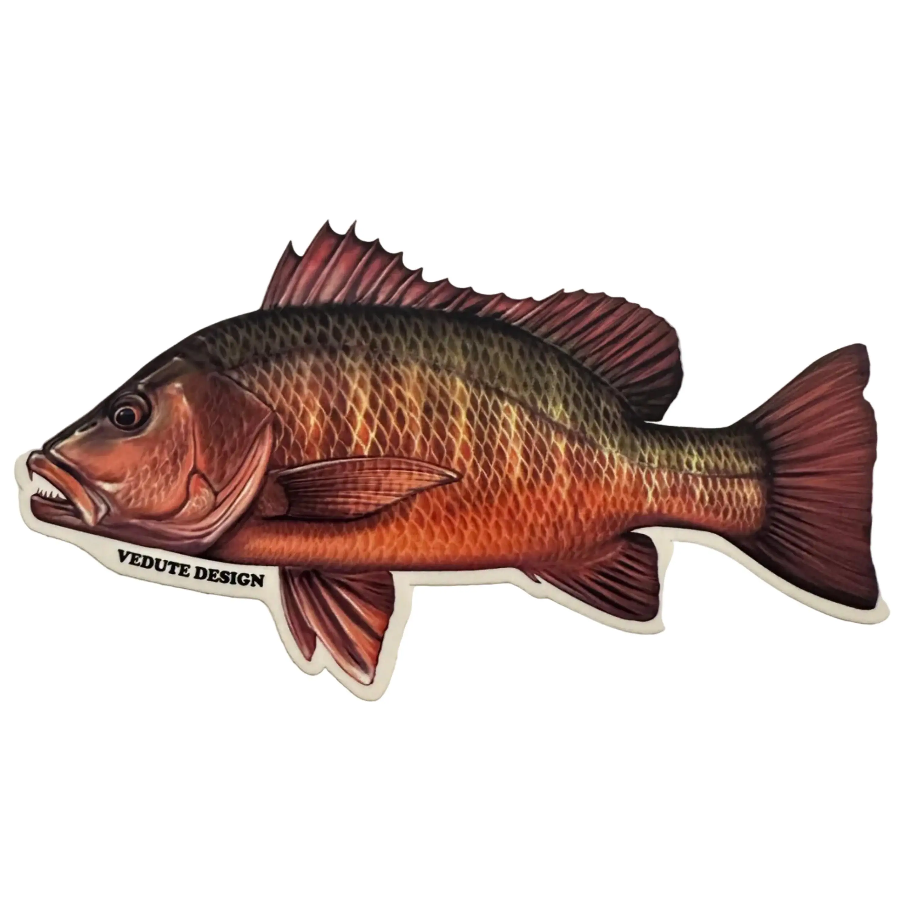 Offshore Look Saltwater Mangrove Snapper Fishing Waterproof Vinyl Sticker for Boats, Coolers, Outdoor Gear