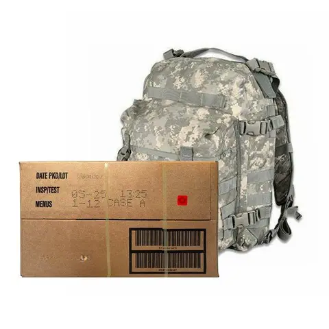 Military MRE Case Inspection Date May 2025 or Newer & Authentic Military ACU Assault Pack - Combo!