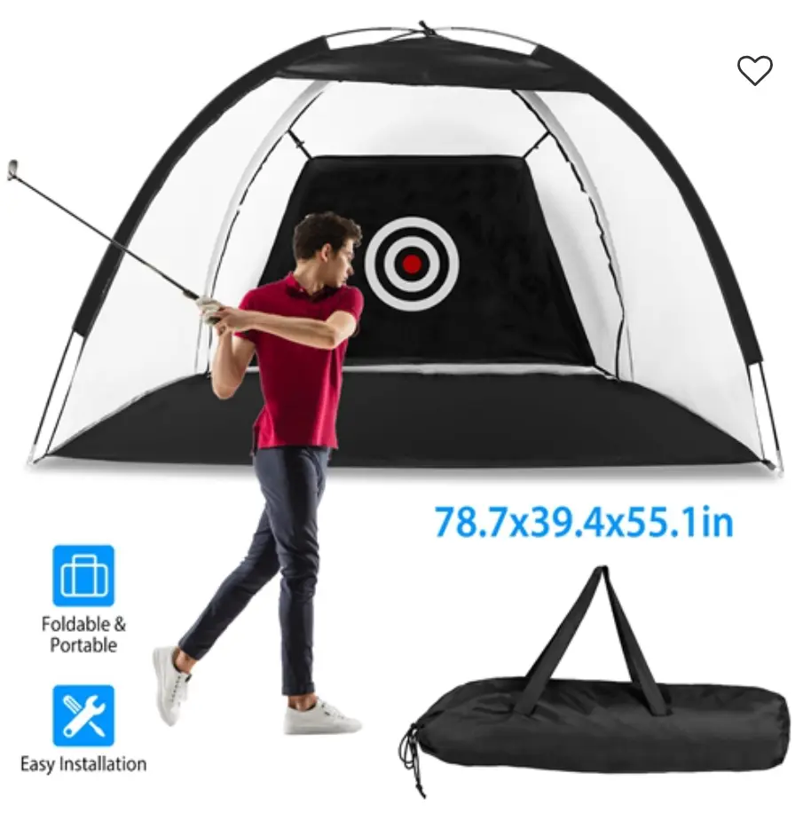 LakeForest Golf Practice Net – Golf Training Aid with Polyester Mesh, Target Cloth, and Carry Bag for Indoor/Outdoor Use
