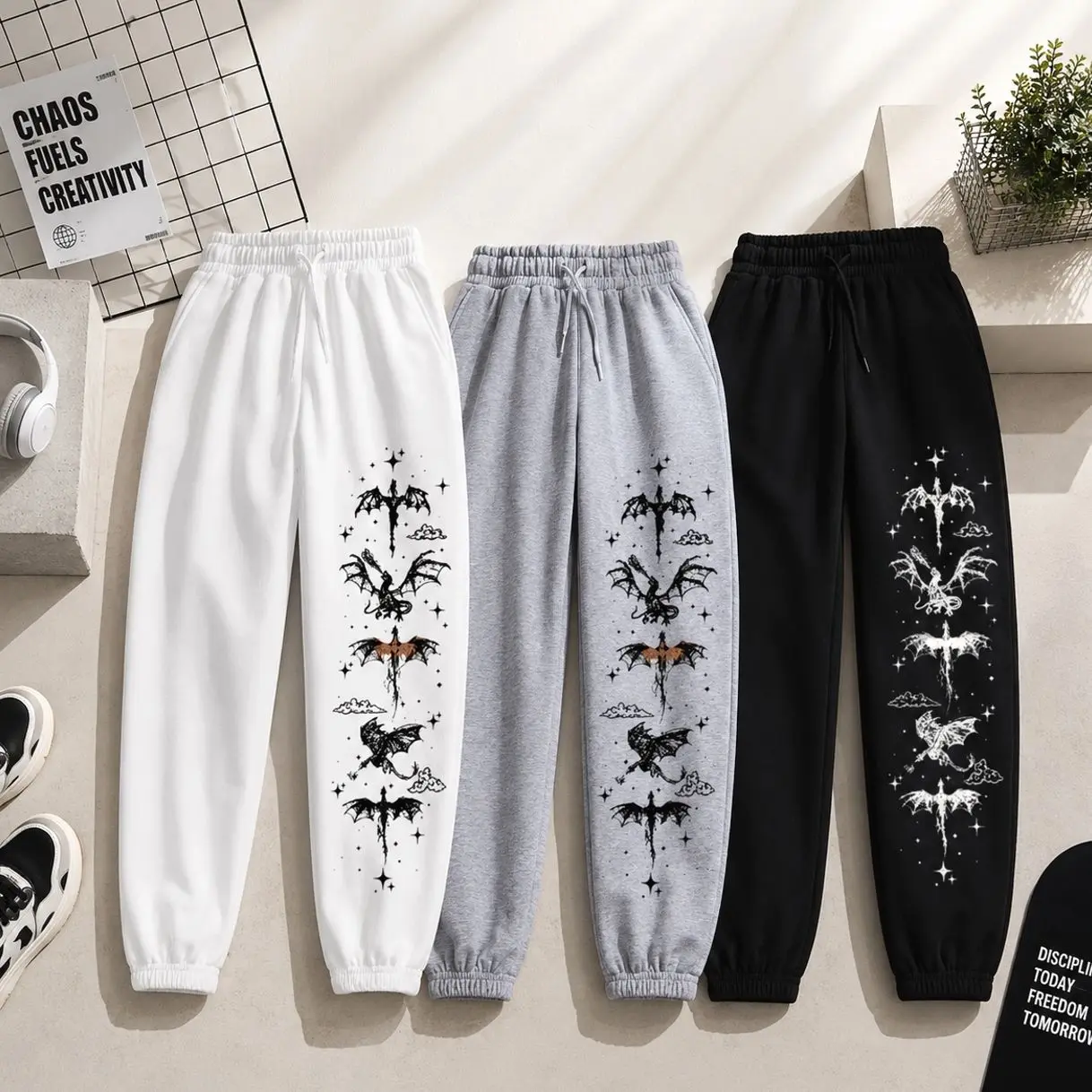 Dark Fantasy Dragon Lounge Pants – Perfect for BookTok & Alt Style 9