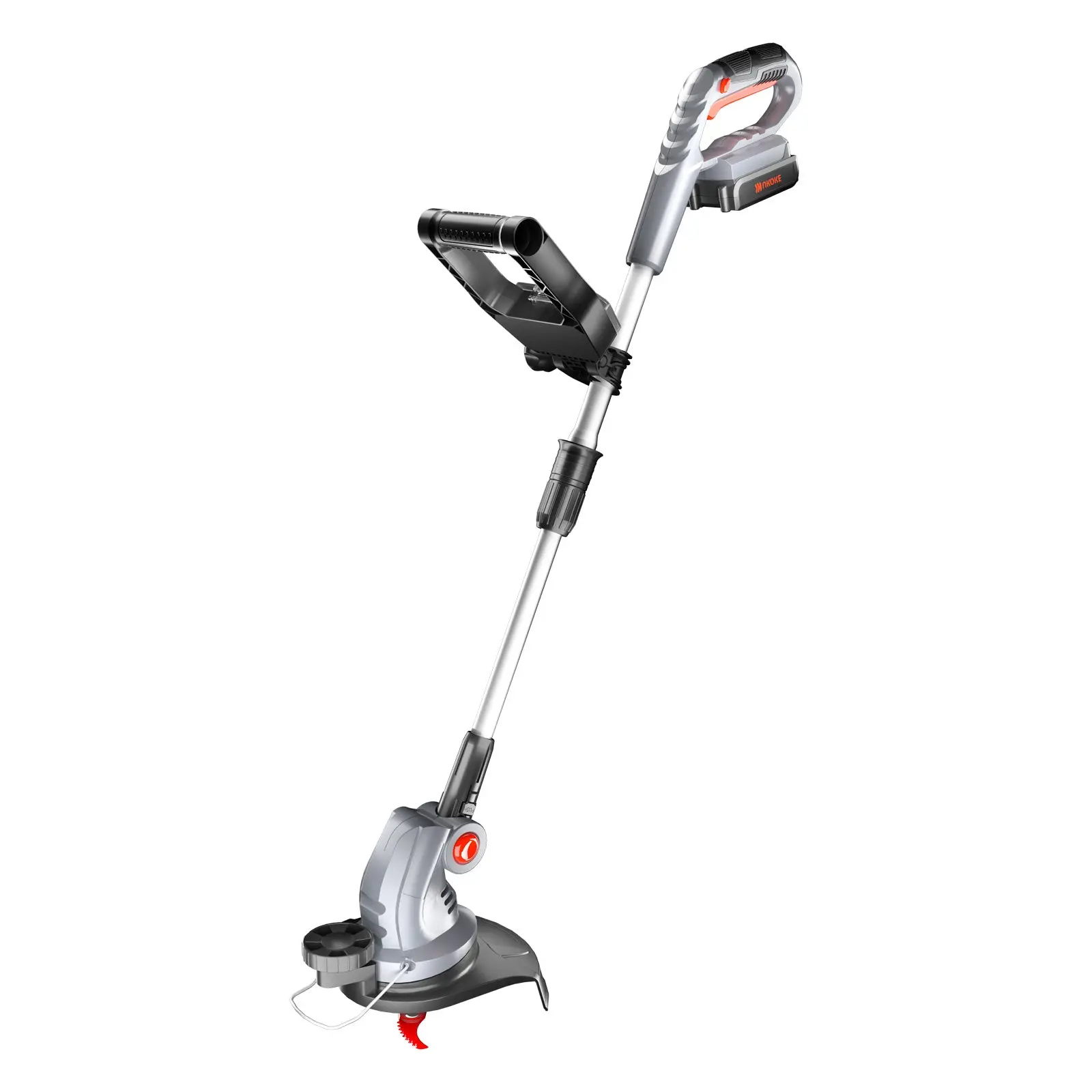 Ukoke 12-in Portable Cordless Electric Grass Trimmer & Weed Wacker, CE/GS Certified 2-in-1 Garden Tool with 3 Cutting Heads, Soft Grip Grass Trimmer Handle, Edge Trimming Capability, 20V 2A Batteries & Charger Included, 12 in. Cordless Edger