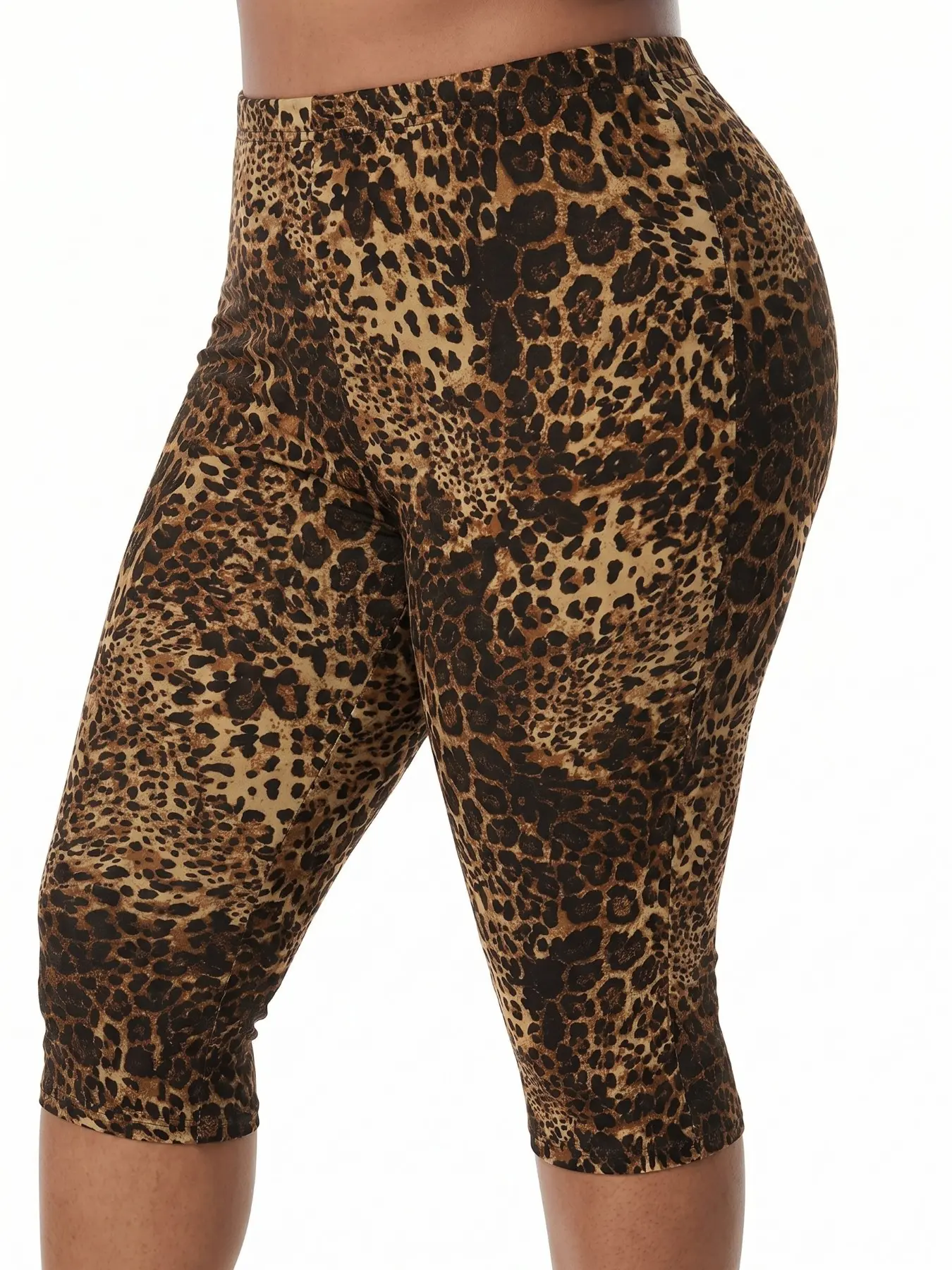 Women's Leopard Print High Waist Comfy Lightweight Slim Fitted Capri Pants 2026 Casual Streetwear Summer Daily Trendy Going Out Stylish Viral TikTok Fashion Essential