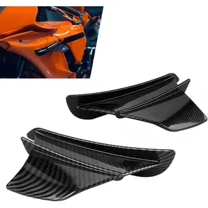Motorcycle Fairing Wing, ABS Motorcycle Spoiler, Self-Adhesive Carbon Fiber Aerodynamic Wing, Motorcycle Modification Accessories, Air Deflectors Fairing Winglets for Motorcycle Scooters Bike