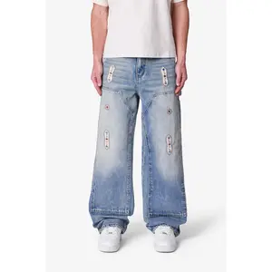 MNML Ultra Baggy Western Jewel Jeans Blue