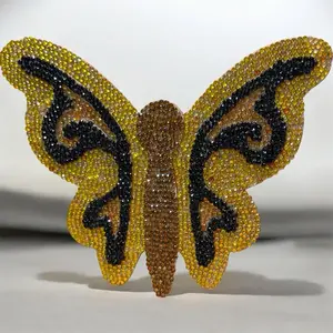 Diamond Art Butterfly Decor Stand – Gold & Black Sparkle Accent Piece Sealed