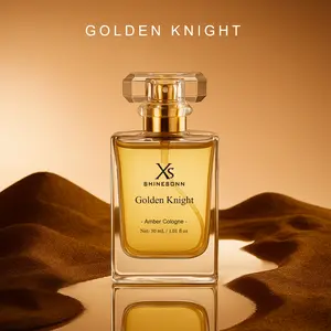 SHINESONN Golden Knight Men's Perfume. The top notes are white magnolia, lemon and orange; the middle notes are bergamot, lavender and rosemary; the base notes are jasmine, sandalwood and mint. 30mL (1.01 fl. oz). Fresh fragrance, long-lasting