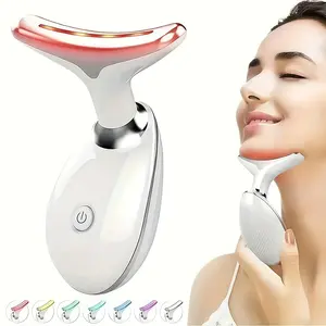 7-in-1 LED Electronic Facial Massager, Beauty Neck Instrument, Skin Care Facial Massager, Skin Care Vibration, Double Chin Reduction, Facial Sculpting Tool, Face Lifting Device, with Digital Display, USB Rechargeable, Ideal Gift for Women